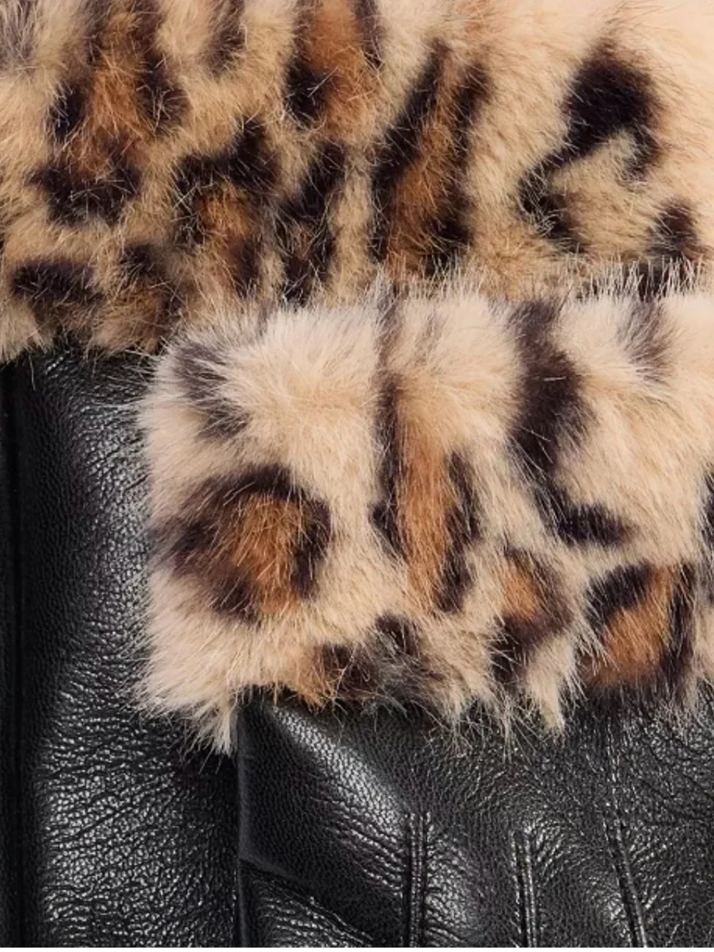 I.N.C Animal Printed Faux Fur Cuff Gloves